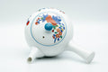 Japanese Tea Set - Floral Arita-yaki Debeso Kyusu Teapot with 5 Yunomi Teacups - teapot side view with the spout