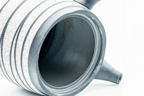 Japanese Kyusu - Black Striped White Textured Tokoname-yaki Obi-ami Mesh Teapot - 360ml