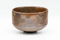 Japanese Matcha Bowl - Mottled Brown-Orange Glazed Hantsutsu-gata Chawan - 300ml - side profile view