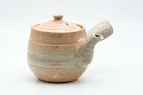 Japanese Kyusu - Beige Pink Spiraling Hagi-yaki Do-ake Teapot - 340ml - Tezumi