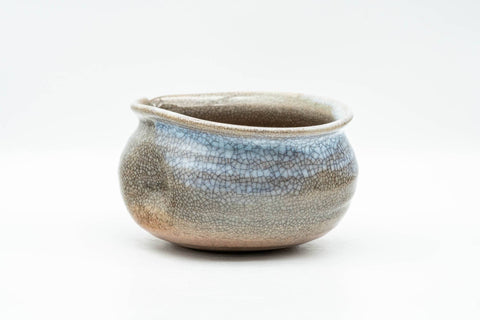 Japanese Katakuchi - Large Weathered Hagi-yaki Water Cooler - front view showing the pouring lip