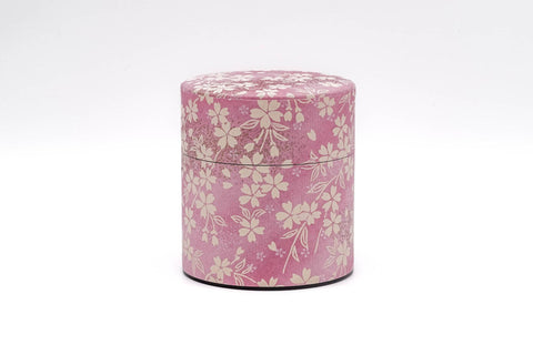 Pink Beige Floral Sakura Washi Tea Canister - 150g