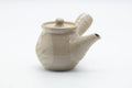 Tezumi — Japanese Kyusu - Floral Beige Glazed Ceramic Filter Teapot - 250ml — side view with the lid and side handle