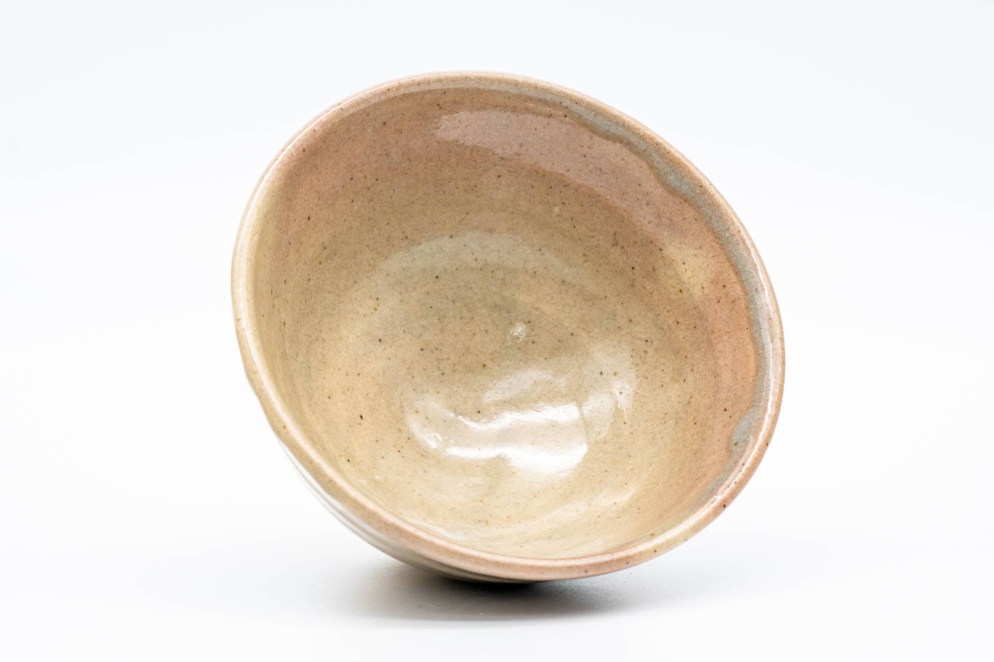 Japanese Matcha Bowl - Beige Pink Drip-Glazed Hagi-yaki Chawan - 400ml