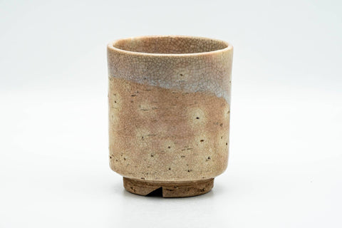 Tezumi — Japanese Teacup - Beige Drip-Glazed Gohonte Weathered Hagi-yaki Yunomi - 170ml — front view