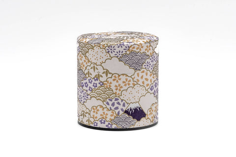 Mt. Fuji Floral Clouds Washi Tea Canister - 100g