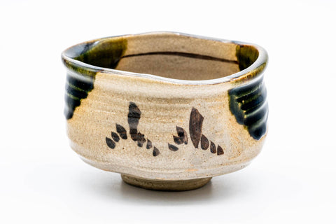 Japanese Matcha Bowl - 野田東山 Noda Touzan - 長曽窯 Nagaso Kiln - Ao-Oribe Chawan - 400ml