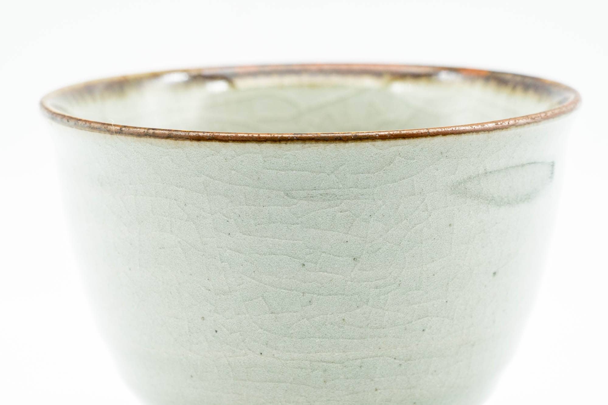 Japanese Teacup - Green Celadon Glazed Spiraling Yunomi - 140ml