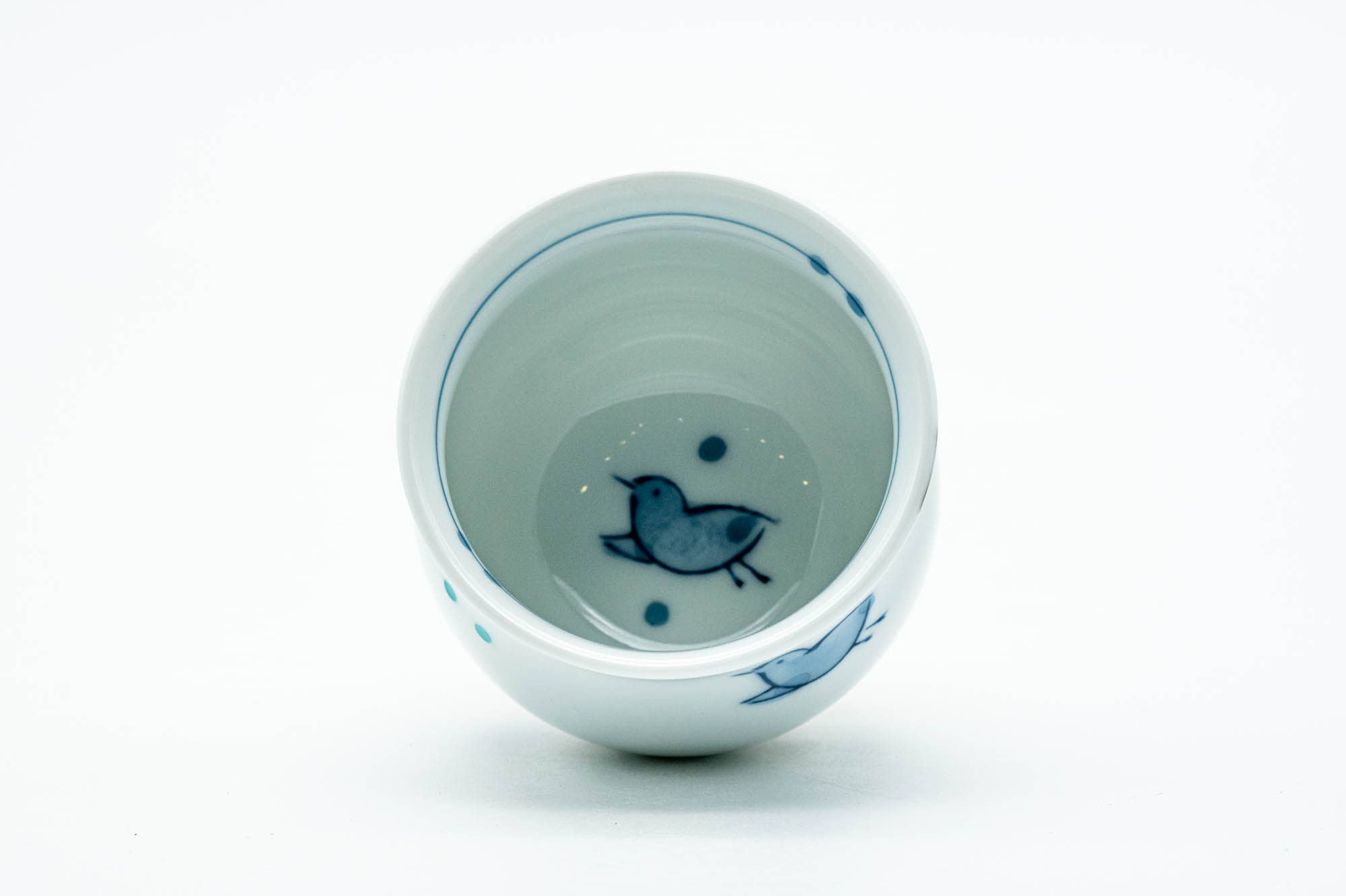 Japanese Teacup - Blue Bird Arita-yaki Yunomi - 100ml