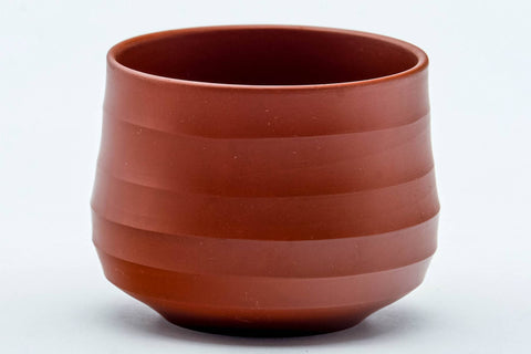 Japanese Teacup - Faceted Spiraling Shudei Tokoname-yaki Yunomi - 120ml