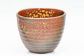 Japanese Teacup - Ash Glazed Youhen Tokoname-yaki Guinomi - 60ml - front view showing the interior and ash-glaze patches