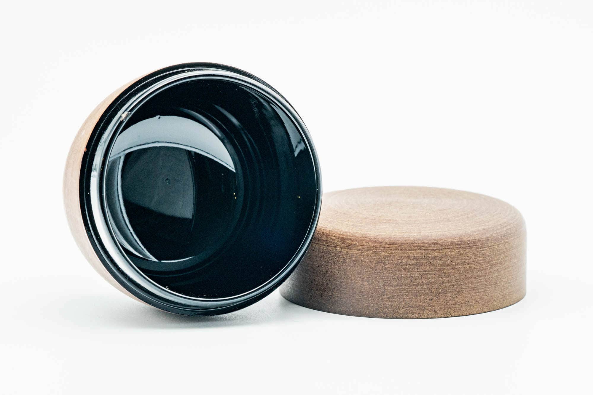 Japanese Natsume - Black Urushi Lacquer Interior - Wooden Exterior - Matcha Tea Caddy - 100ml