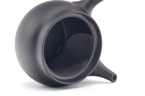 Japanese Kyusu - Black Kokudei Tokoname-yaki Mesh Teapot - 240ml