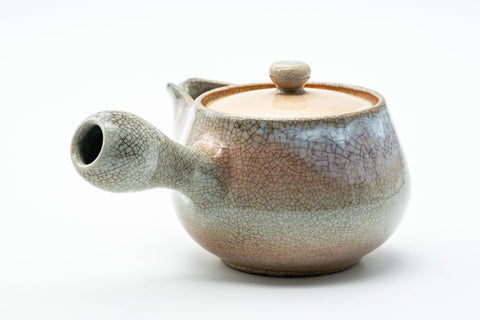Japanese Kyusu - 天鵬山 Tsubaki Kiln - Beige Weathered Hagi-yaki Ceramic Filter Teapot - 300ml