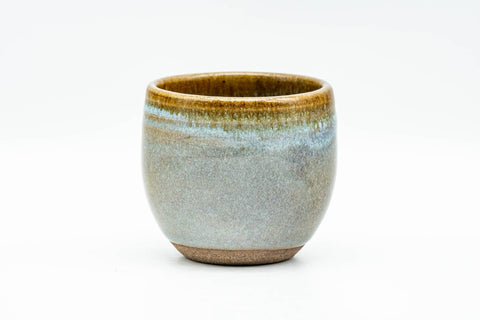 Japanese Teacup - Green Yellow Drip-Glazed Yunomi - 85ml