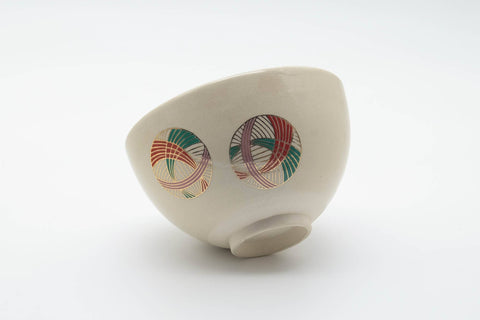 Tezumi — Japanese Matcha Bowl - Geometric Emblemed Kyo-yaki Chawan - 300ml — top-down view of the interior