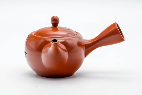 Japanese Kyusu - Bamboo Engraved Tokoname-yaki Mesh Teapot - 350ml