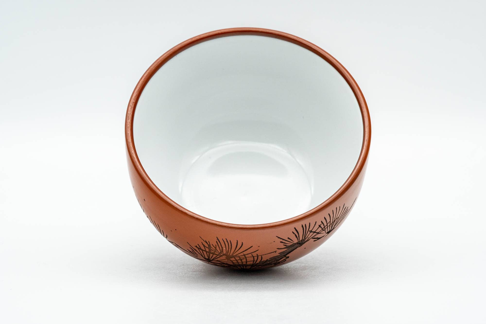 Japanese Teacup - Long Grass Engraved White Inner-Glazed Tokoname-yaki Yunomi - 120ml - Tezumi