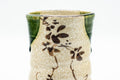Japanese Teacup - Beige Green Drip-Glazed Floral Oribe-yaki Yunomi - 180ml - Tezumi