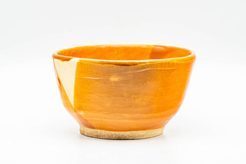 Japanese Matcha Bowl - Abstract Orange Glazed Chawan - 200ml