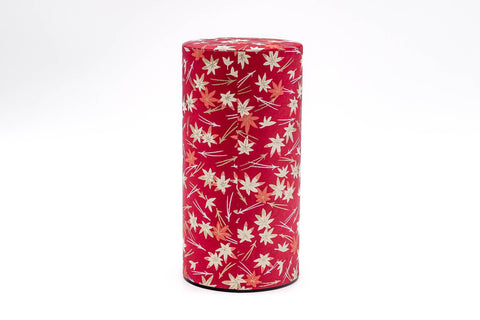 Red Momiji Washi Tea Canister - 200g