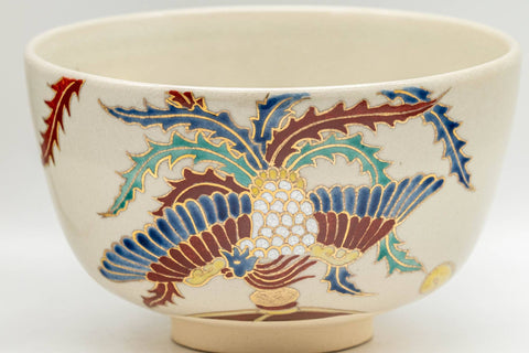 Japanese Matcha Bowl - Extravagant Floral Kyo-yaki Chawan - 400ml