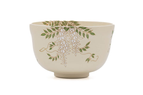 Purple Wisteria Kyo-yaki Chawan