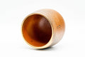 Japanese Teacup - Ash Glazed Shigaraki-yaki Yunomi - 200ml - tilted view showing the interior