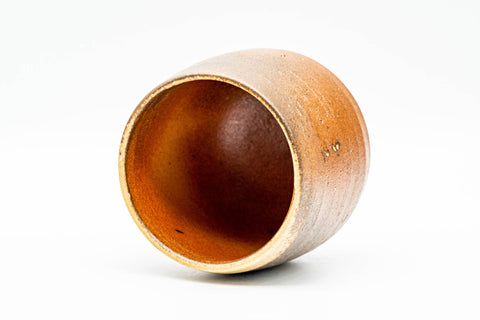 Japanese Teacup - Ash Glazed Shigaraki-yaki Yunomi - 200ml - tilted view showing the interior