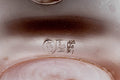 Closeup of the engraved bunny rabbit and floral detail on the Banko-yaki kyusu body