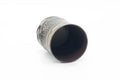 Tezumi — Japanese Teacup - Grey White Nerikomi Tochiri Tokoname Yunomi - 190ml — three-quarter view