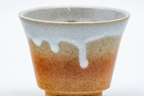 Japanese Teacups - Pair of Drip-Glazed Hagi-yaki Yunomi - 130ml
