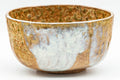 Japanese Matcha Bowl - Yellow White Drip-Glazed Shigaraki-yaki Chawan - 300ml - front view showing the drip glaze