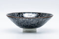 Tezumi — Japanese Matcha Bowl - Tenmoku Glazed Hira-gata Summer Chawan - 100ml — front view