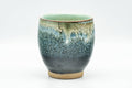 Tezumi — Japanese Teacup - Blue Green Hare's Fur Glazed Yunomi - 140ml — front view