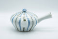 Japanese Kyusu - Blue Striped Arita-yaki Debeso Teapot - 300ml - Tezumi