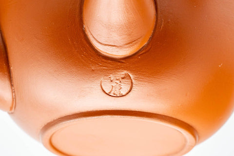 Japanese Kyusu - Akai Shinko 伸康 - Nerikomi Striped Tokoname-yaki Debeso Teapot - 150ml - Tezumi