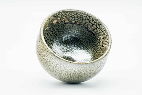 Japanese Matcha Bowl - Green Reptilian Glazed Hantsutsu-gata Chawan - 300ml