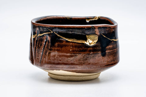 Japanese Matcha Bowl - Abstract Brown Mino-yaki Chawan - 300ml