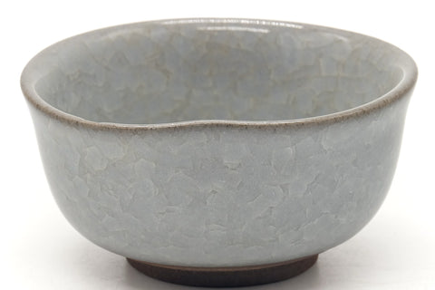 Tezumi — Japanese Teacups - Pair of Grey Celadon Yunomi - 170ml — top-down view of the interior
