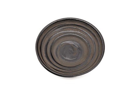 Japanese Chataku - Set of 5 Dark Brown Spiraling Wooden Tea Saucers