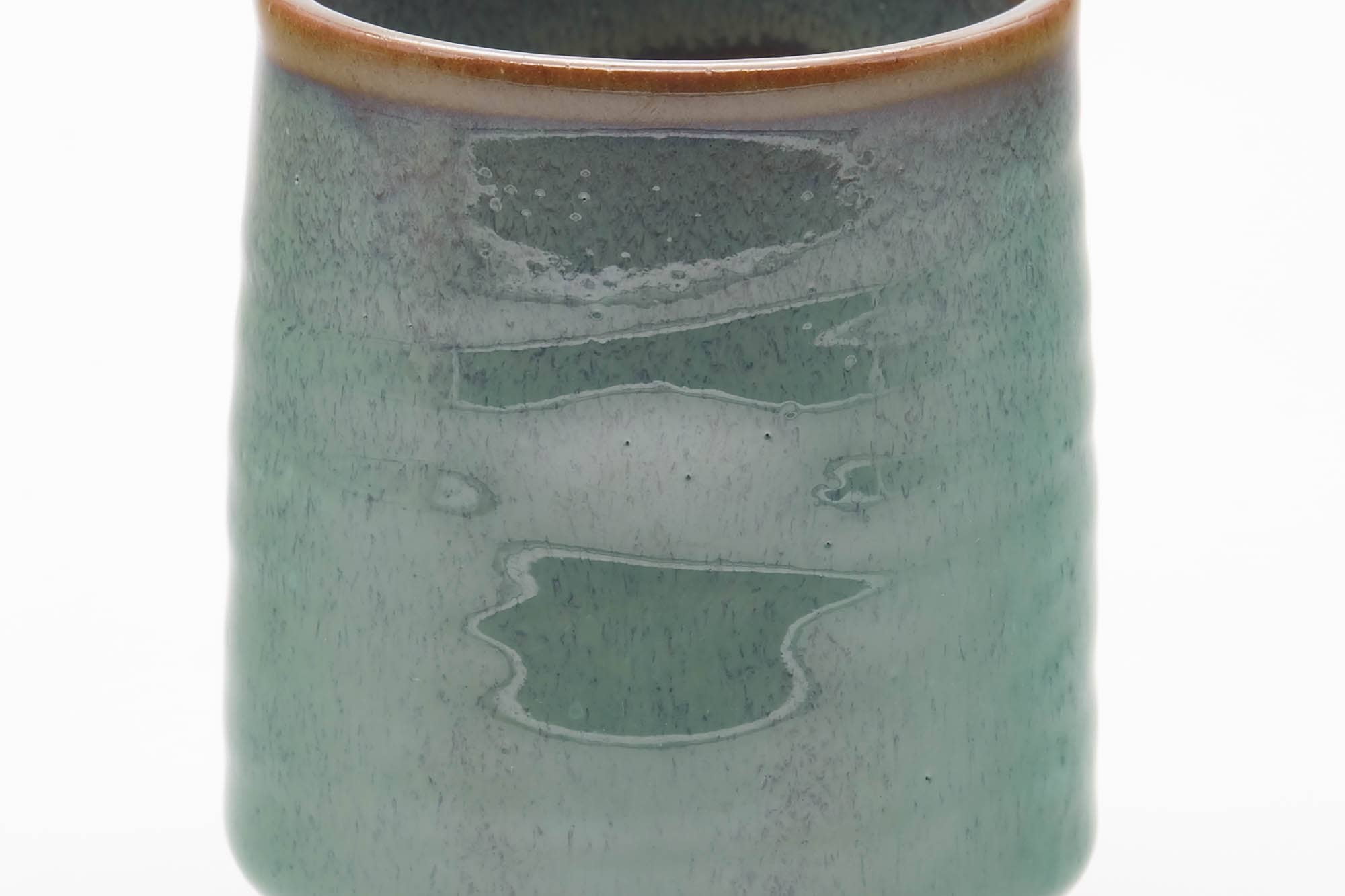 Japanese Teacup - Teal Speckled Thumb-Indented Yunomi - 180ml