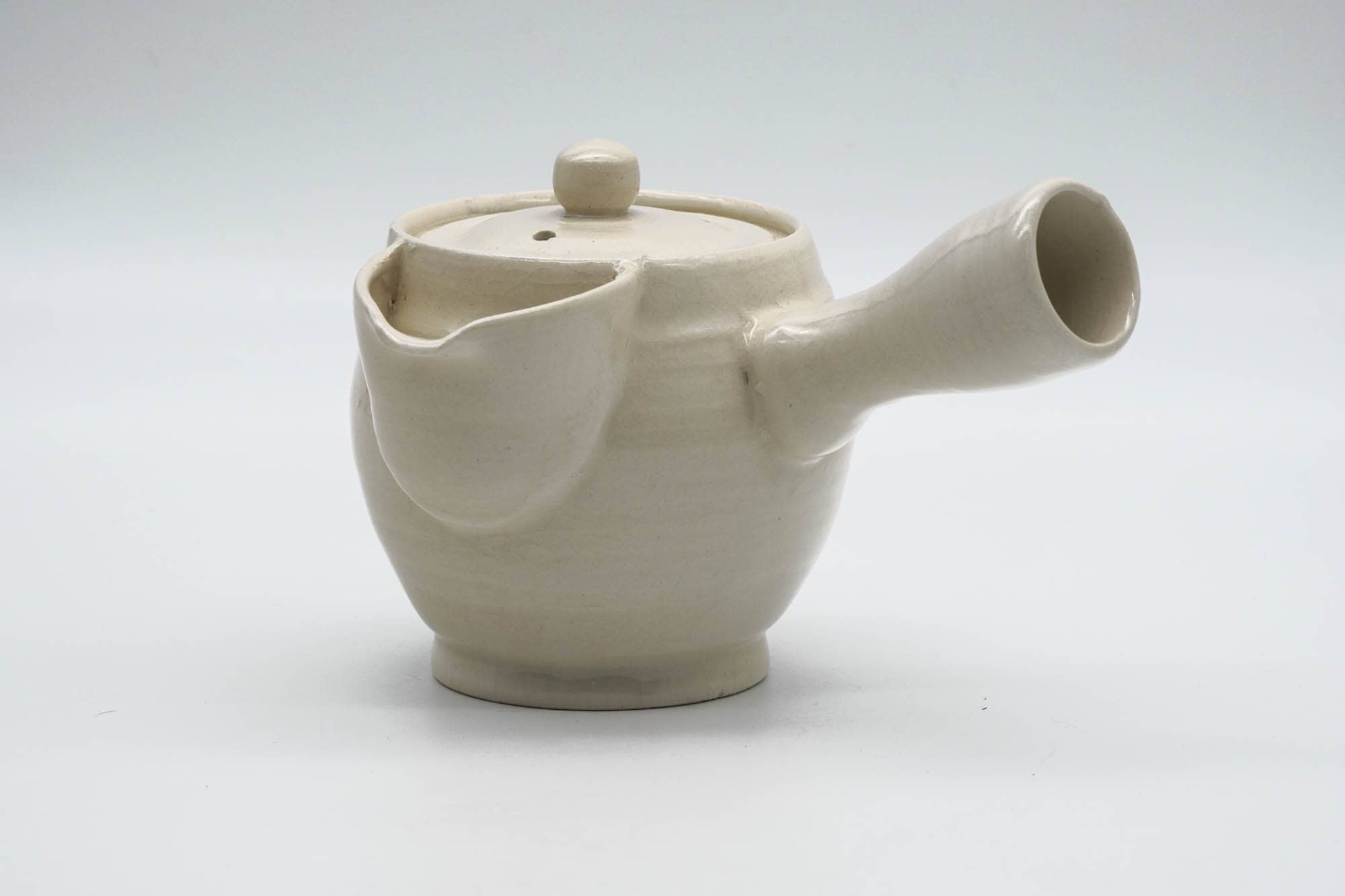 Japanese Kyusu - Wide Spout Beige Glazed Ceramic Teapot - 280ml