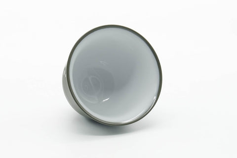 Tezumi — Japanese Teacup - Plum Blossom Ryokudei Tokoname White Inner-Glazed Yunomi - 60ml — three-quarter view