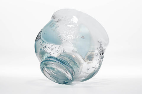 Umi 海 - Blue Glass Spouted Matcha Bowl - 200ml