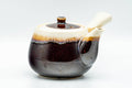 Japanese Kyusu - Brown Yellow Drip-Glazed Debeso Teapot - 275ml - Tezumi