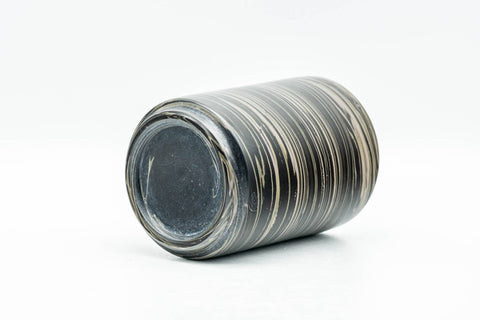 Japanese Teacup - Black Marble Nerikomi White Inner-Glazed Tokoname-yaki Yunomi - 140ml