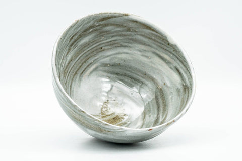 Japanese Matcha Bowl - Grey Hakeme Brush Glazed Ido-gata Chawan - 300ml - Tezumi