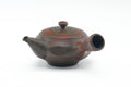 Front view showing the spout and the faceted body of the kyusu.