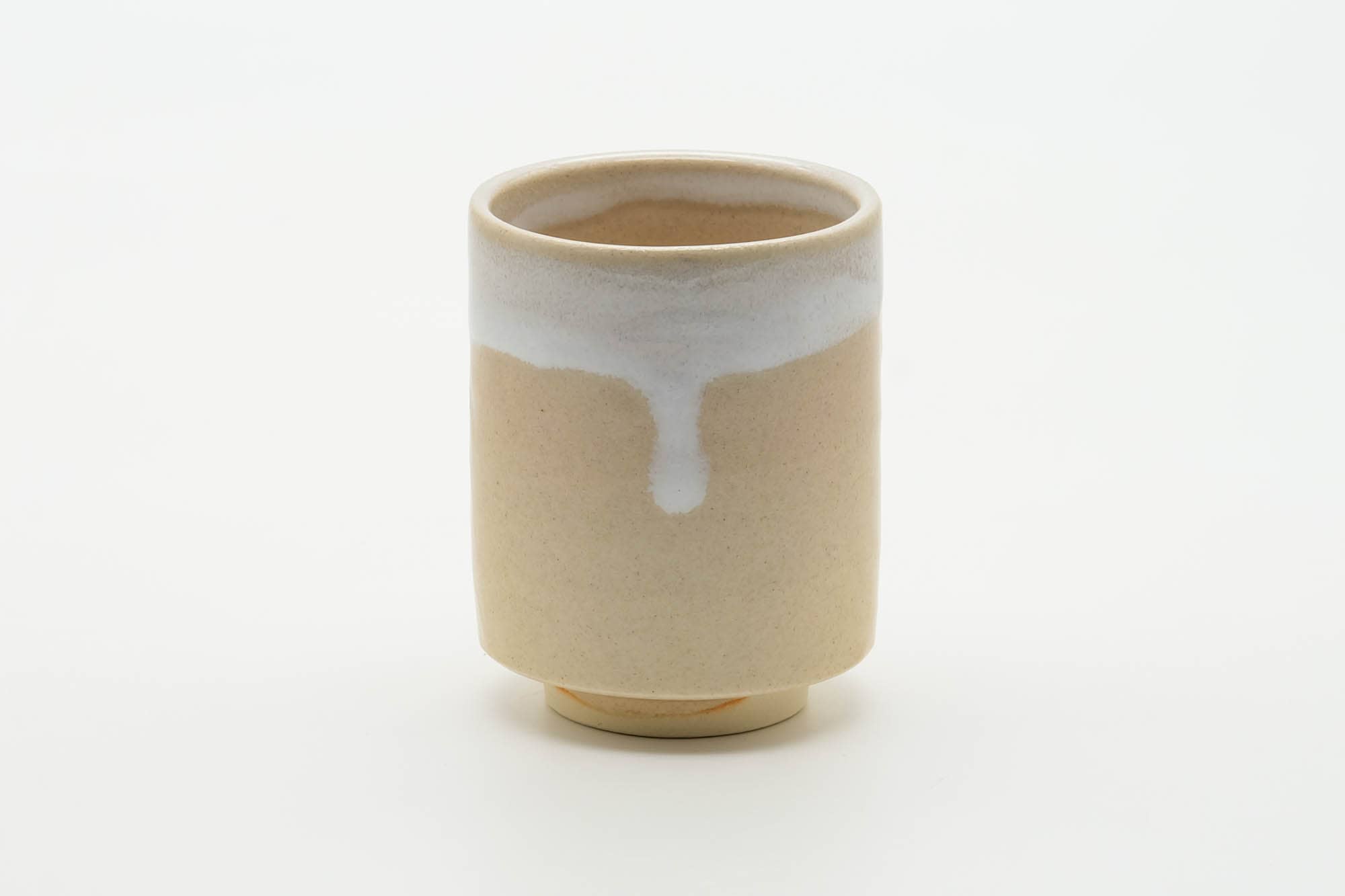 Japanese Teacup - Beige White Drip-Glazed Hagi-yaki Yunomi - 160ml